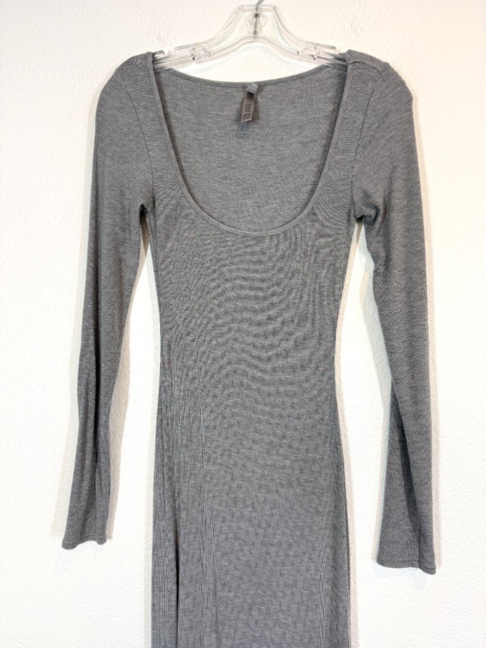 SKIMS Soft Lounge Maxi Dress Long Sleeve Scoop Neck Heather Gray Small Tall - Picture 3 of 9